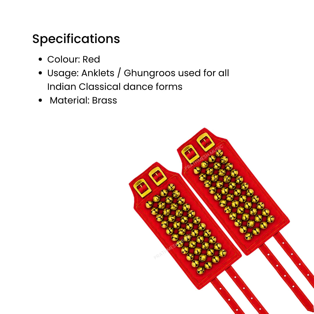 RG Cotton 4-Line Ghungroo - Red