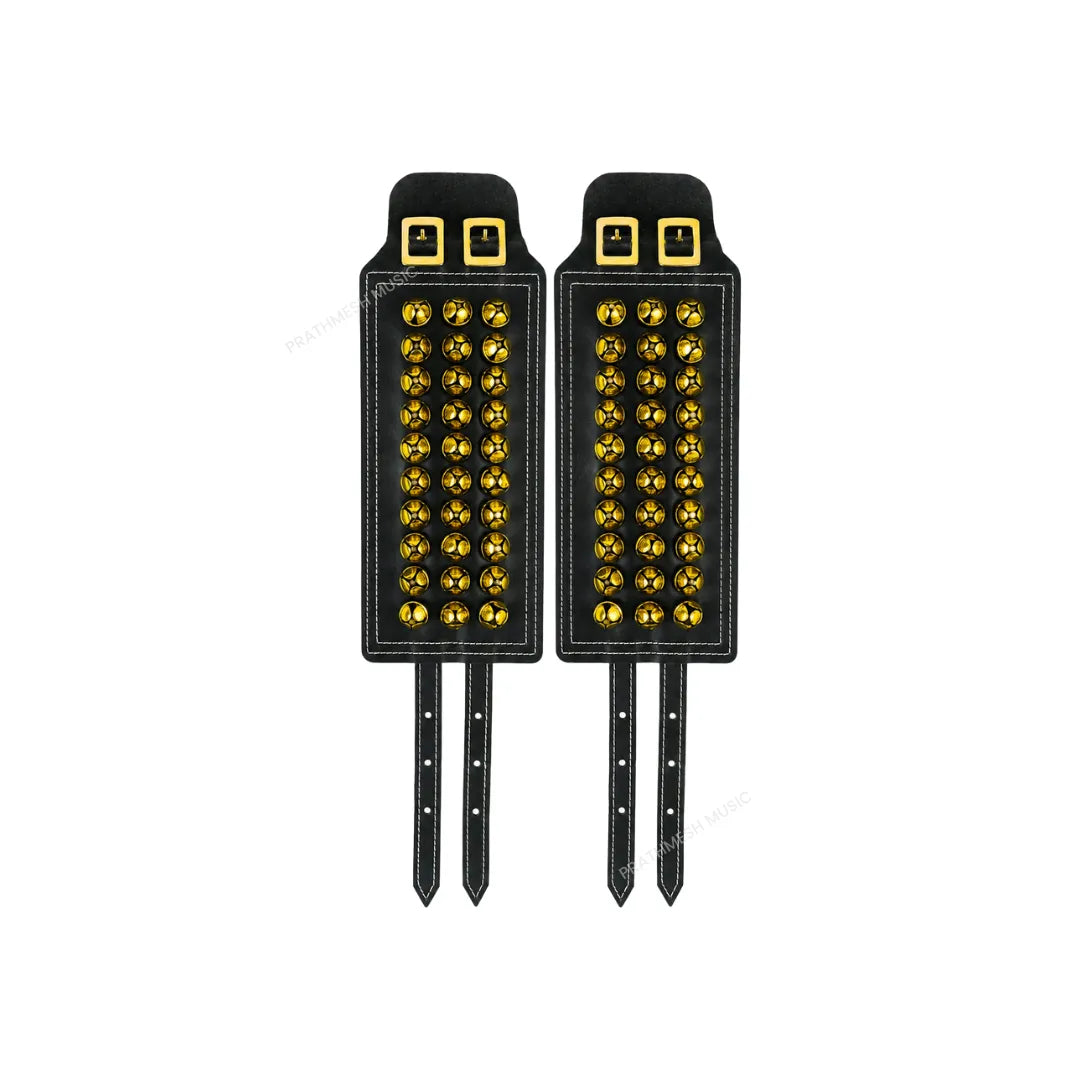 RG Leather 3-Line Ghungroo - Black