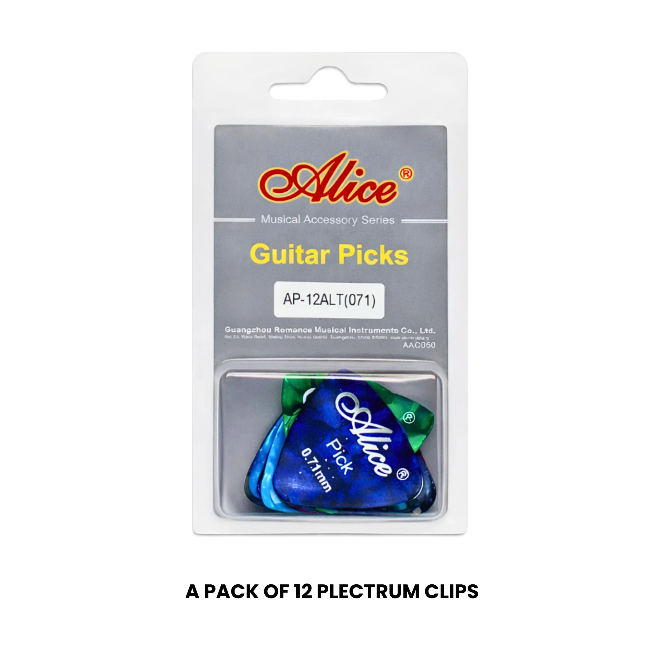 Alice AP-12AL-T Guitar Pick - 0.71 mm (12 pcs)