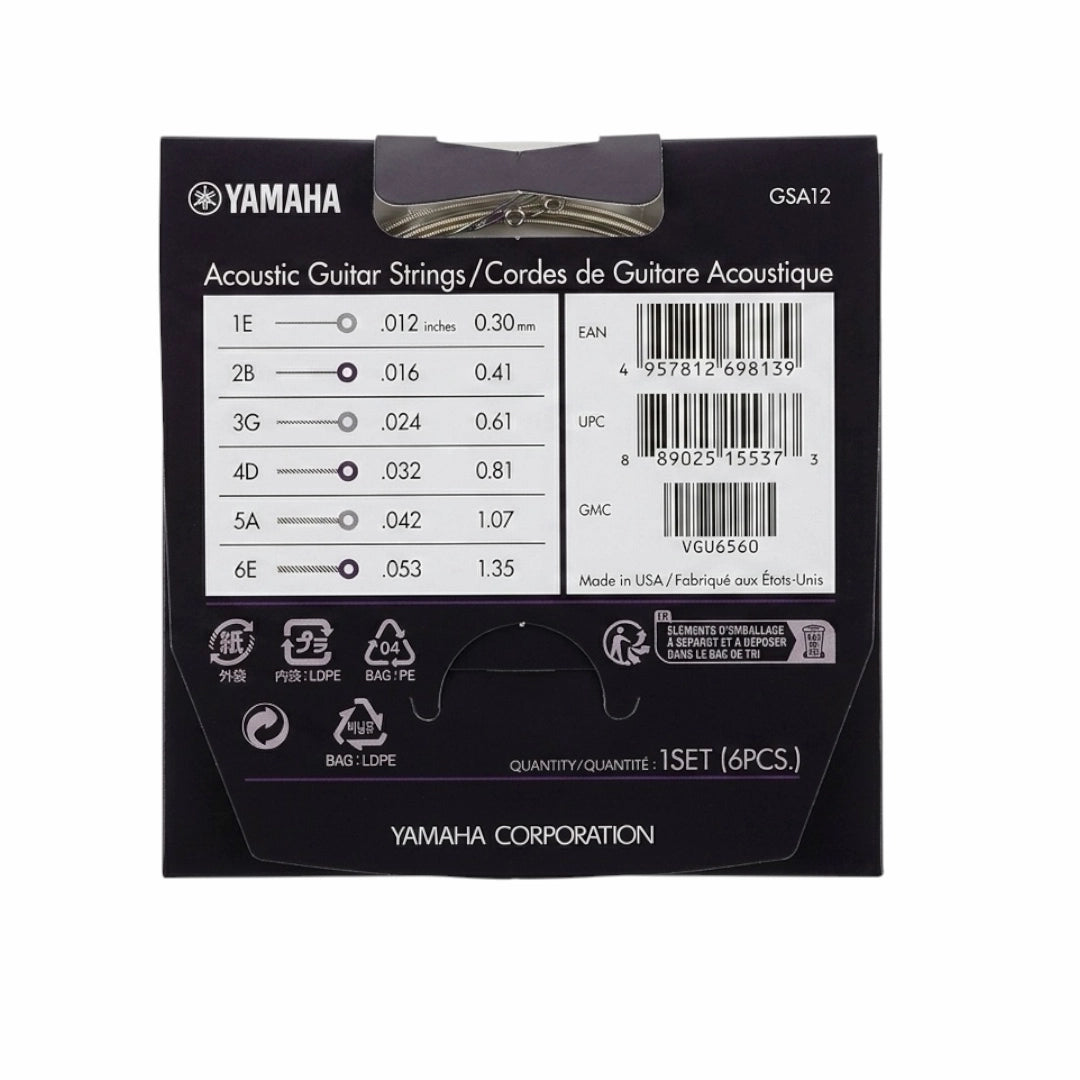 Yamaha GSA12 Acoustic Guitar Strings - .012-.053