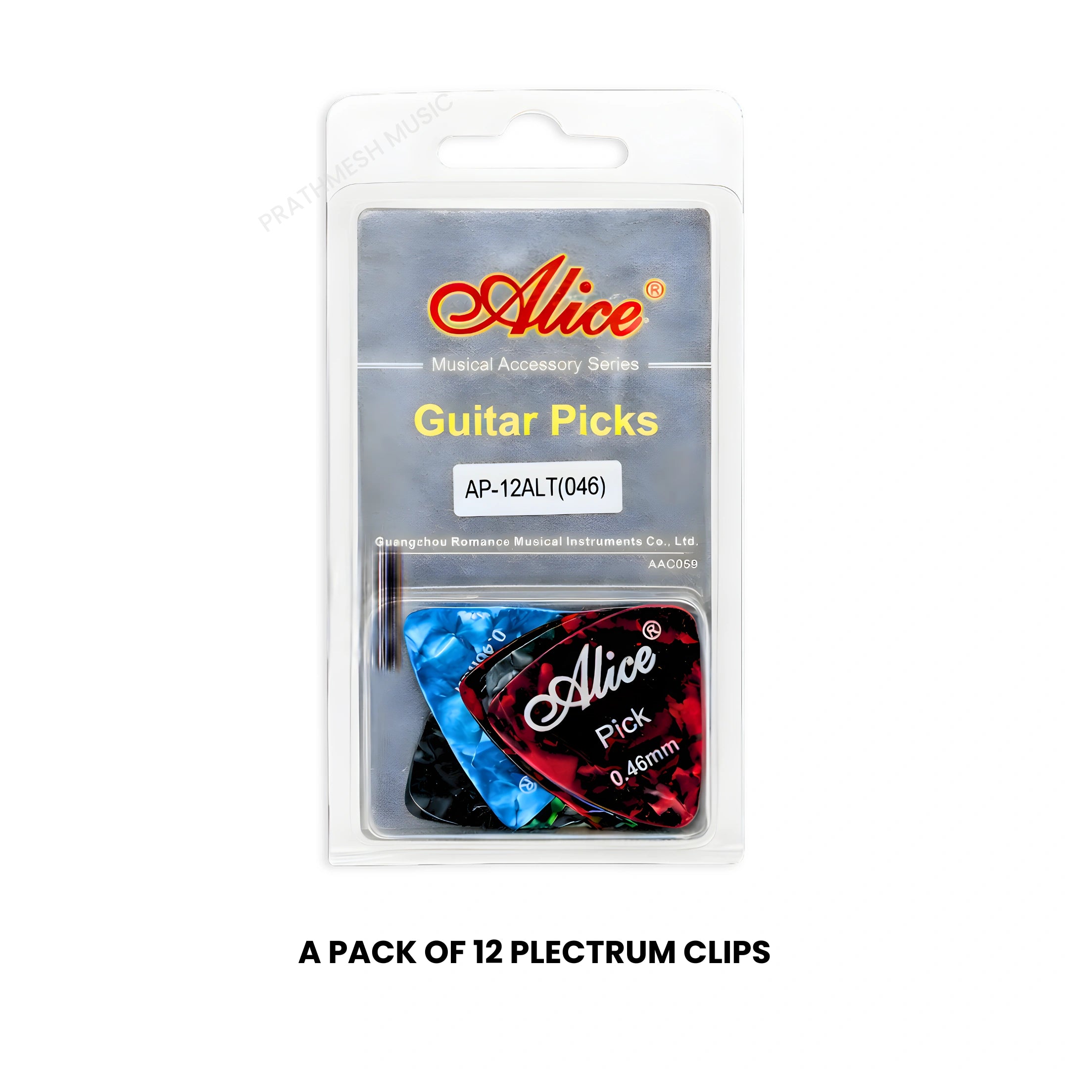 Alice AP-12AL-T Guitar Pick - 0.46 mm (12 pcs)