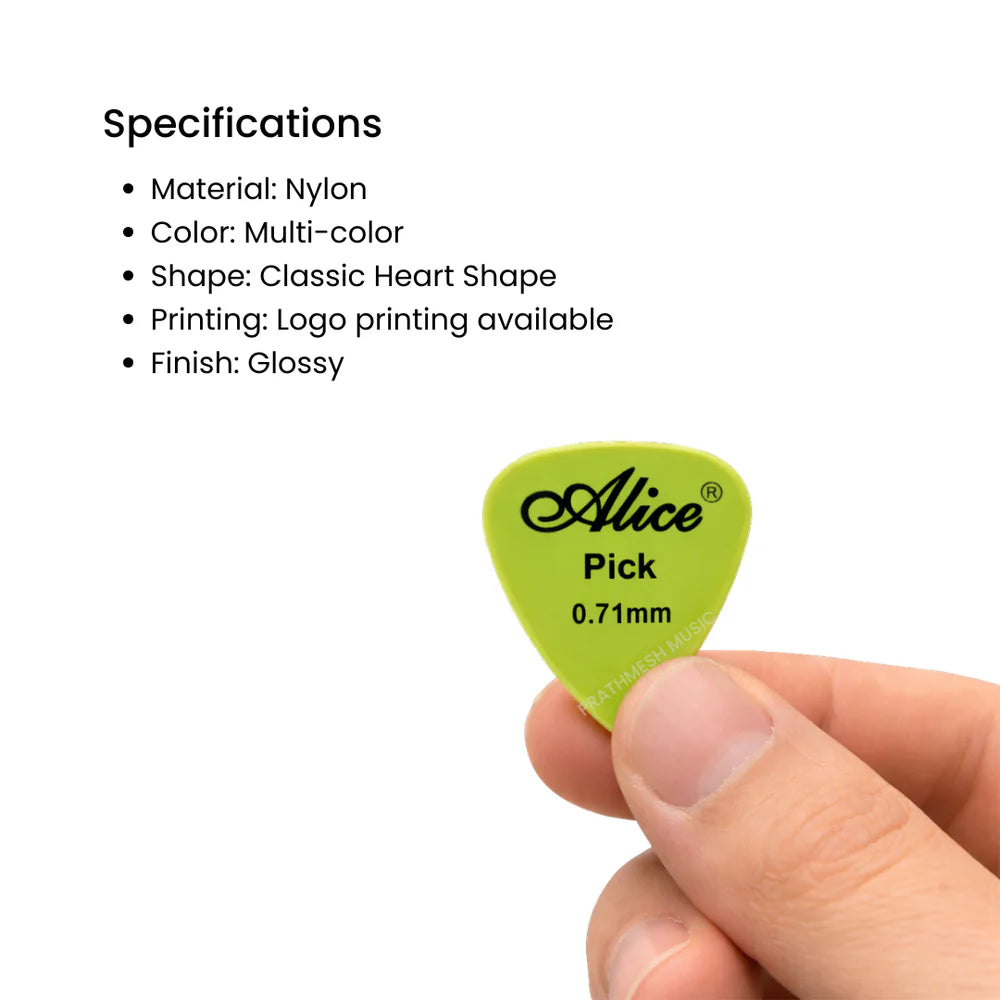 Alice AP-E-12 Nylon Guitar Picks - 0.46 / 0.71 / 0.81 mm (12 pcs)