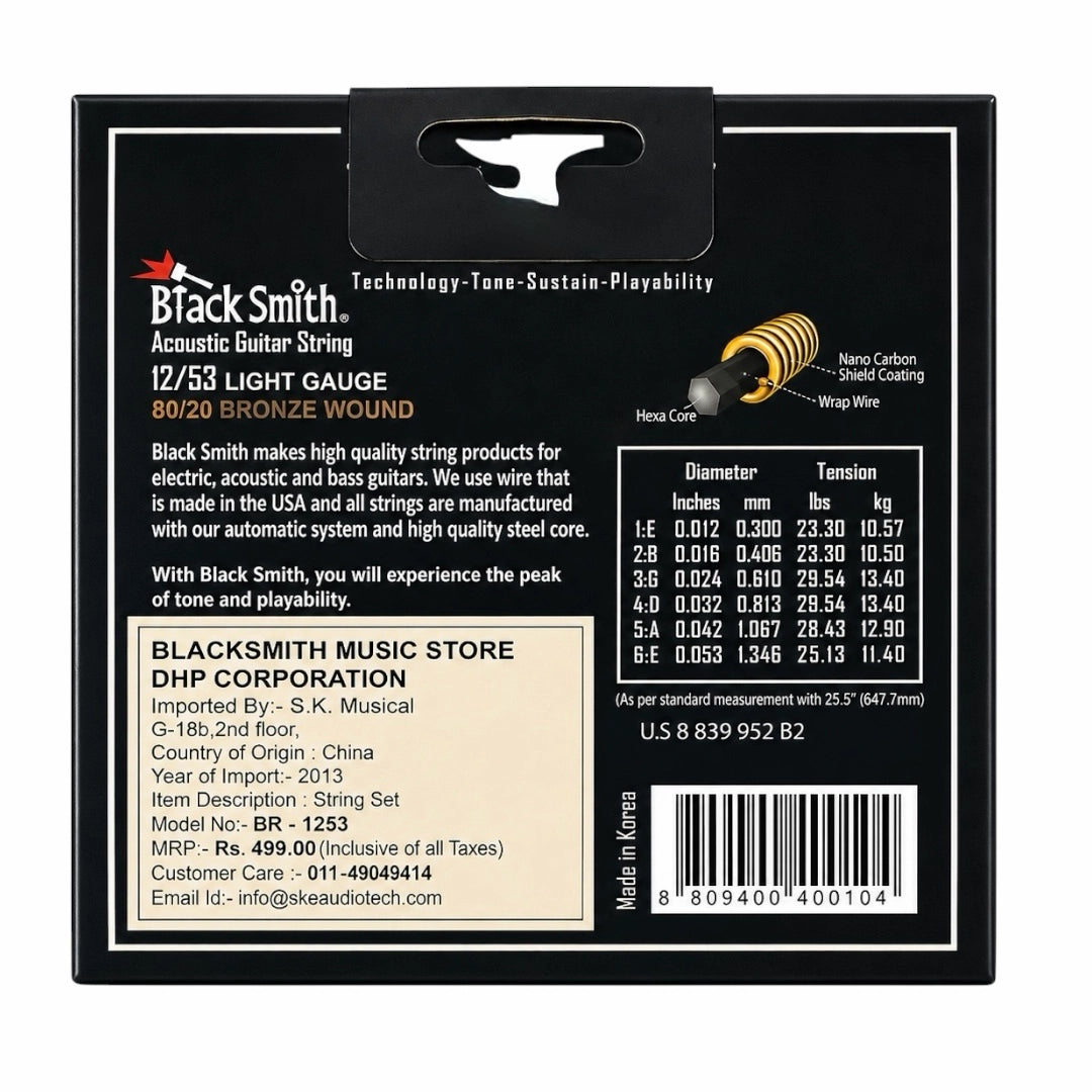 Black Smith BR-1253 80/20 Bronze Acoustic Strings - 12-53