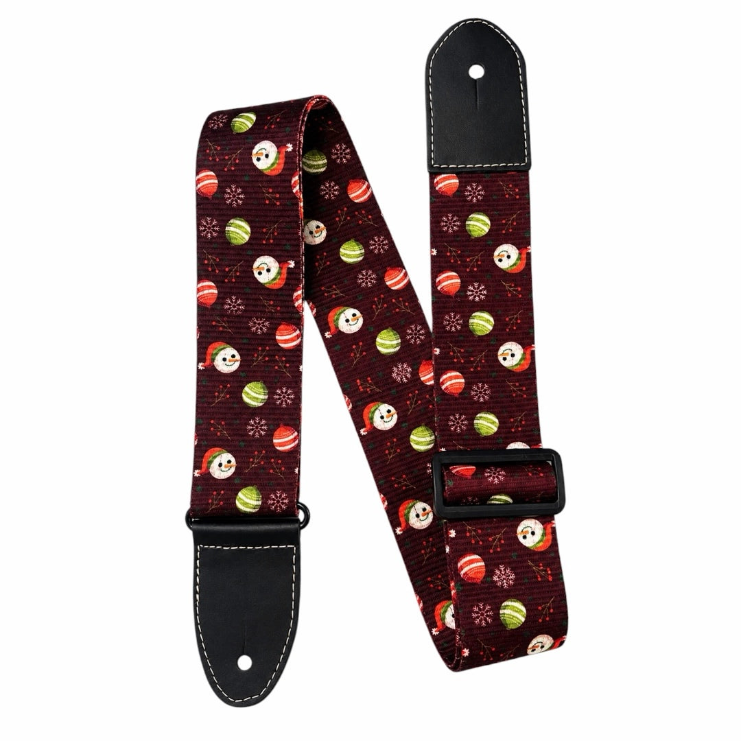 AM Guitar Strap - Christmas Edition Snowflake Ornaments