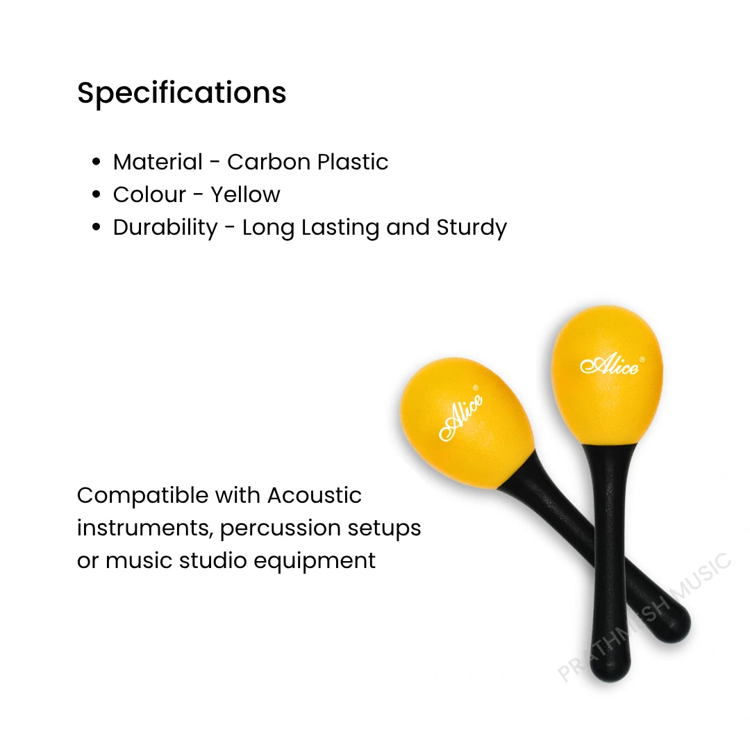 Alice A042SE Handle Egg Shaker - Yellow