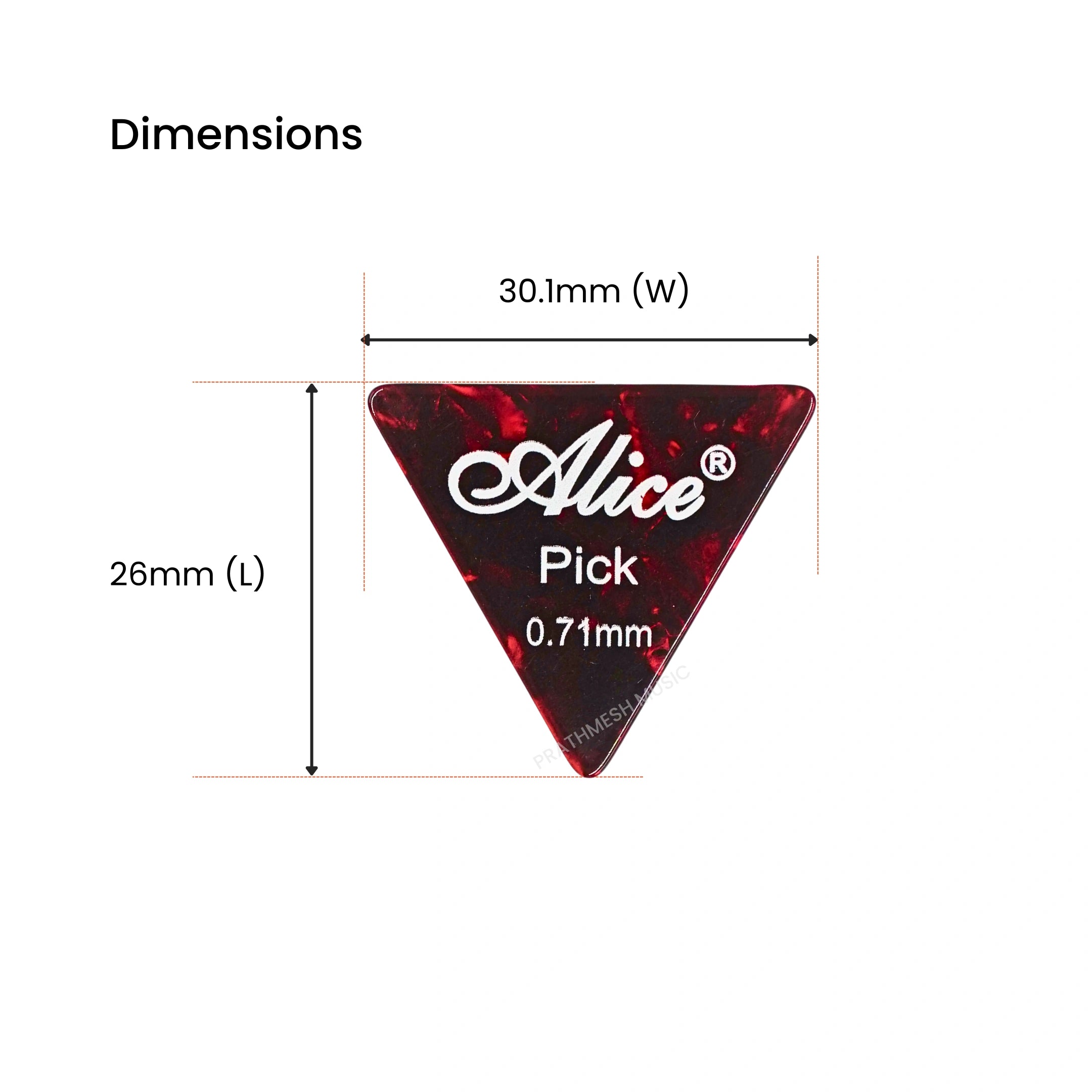 Alice AP-12L Guitar Picks - 0.71 mm (12 pcs)