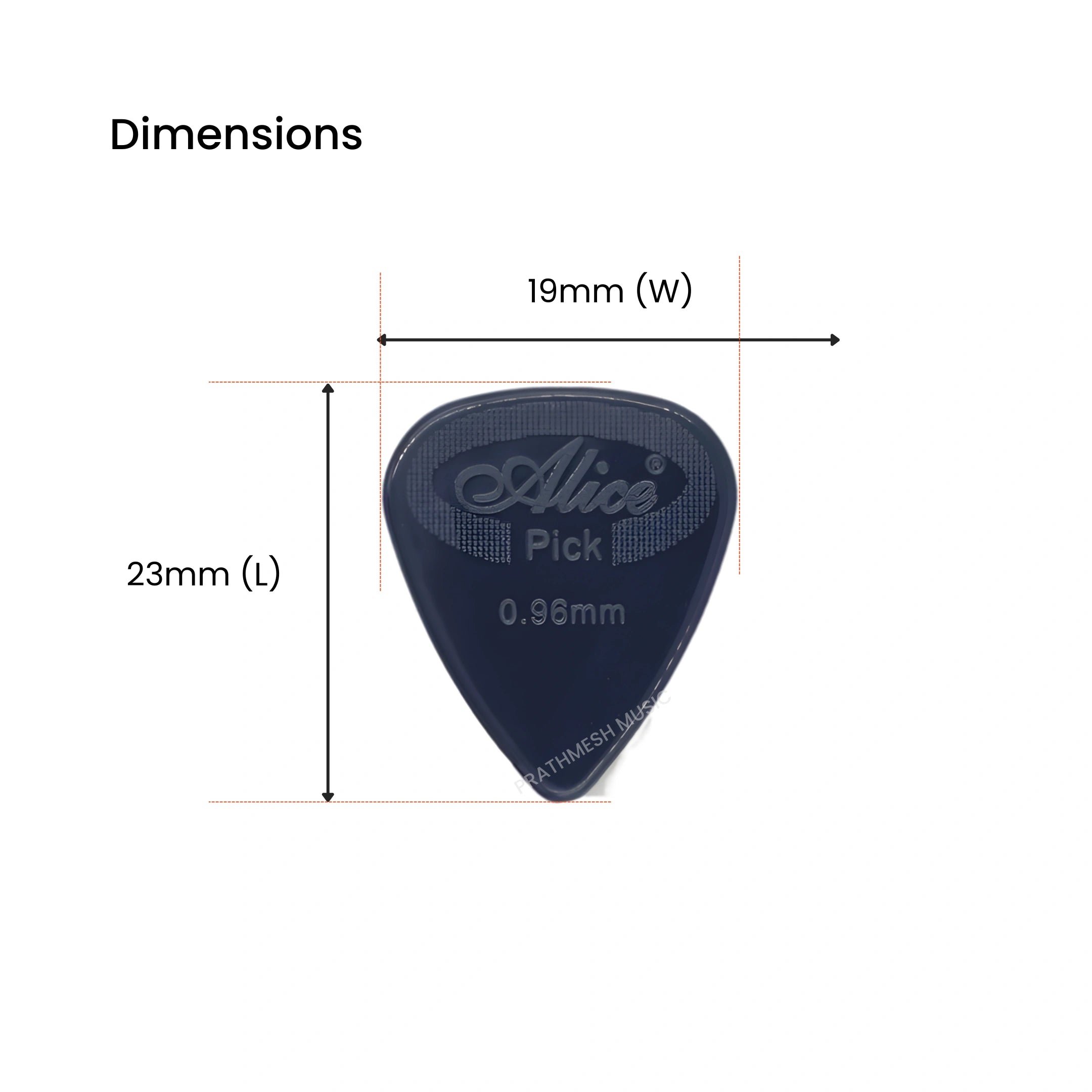 Alice AP-12G Nylon Guitar Picks - 0.96 mm (12 pcs)