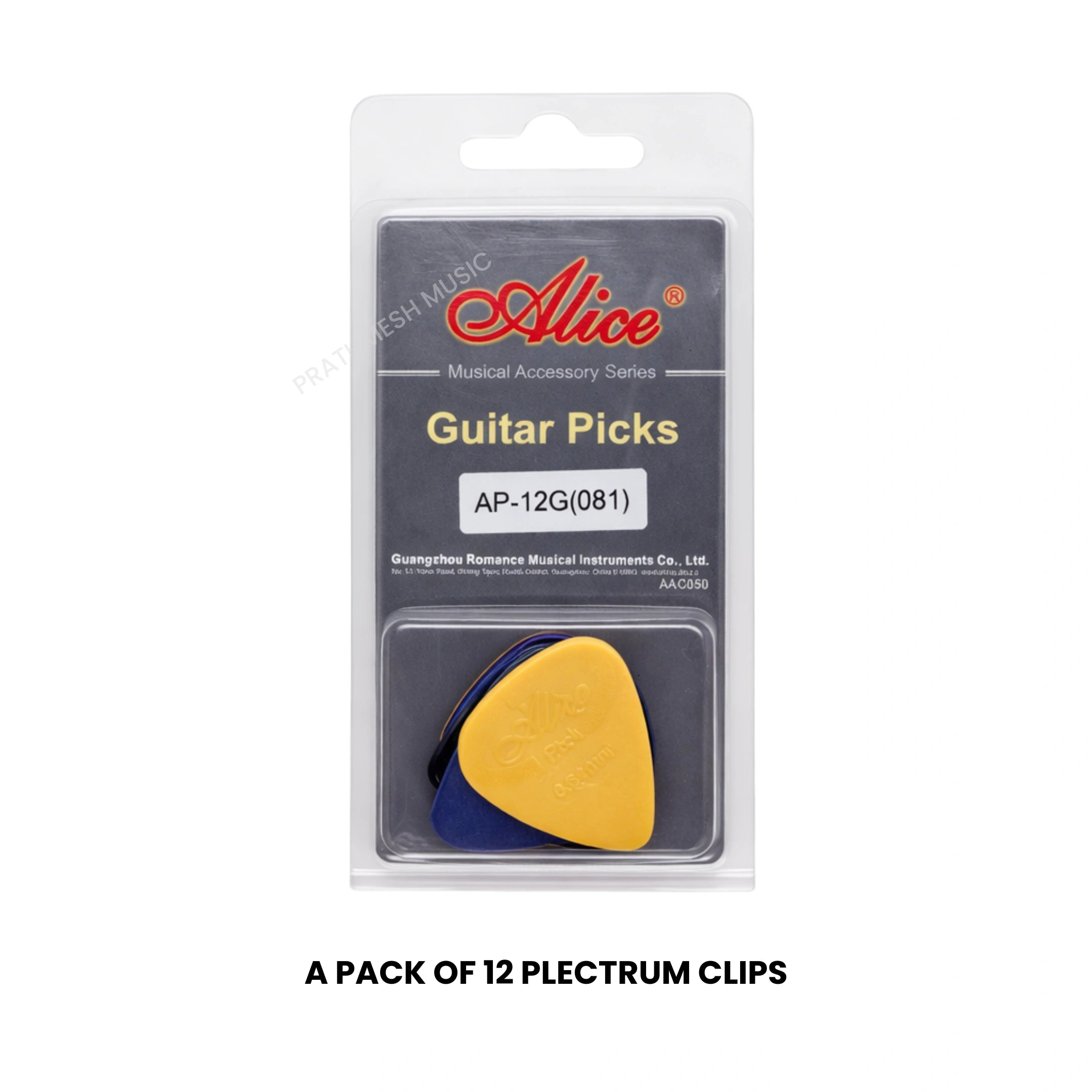 Alice AP-12G Nylon Guitar Picks - 0.81 mm (12 pcs)