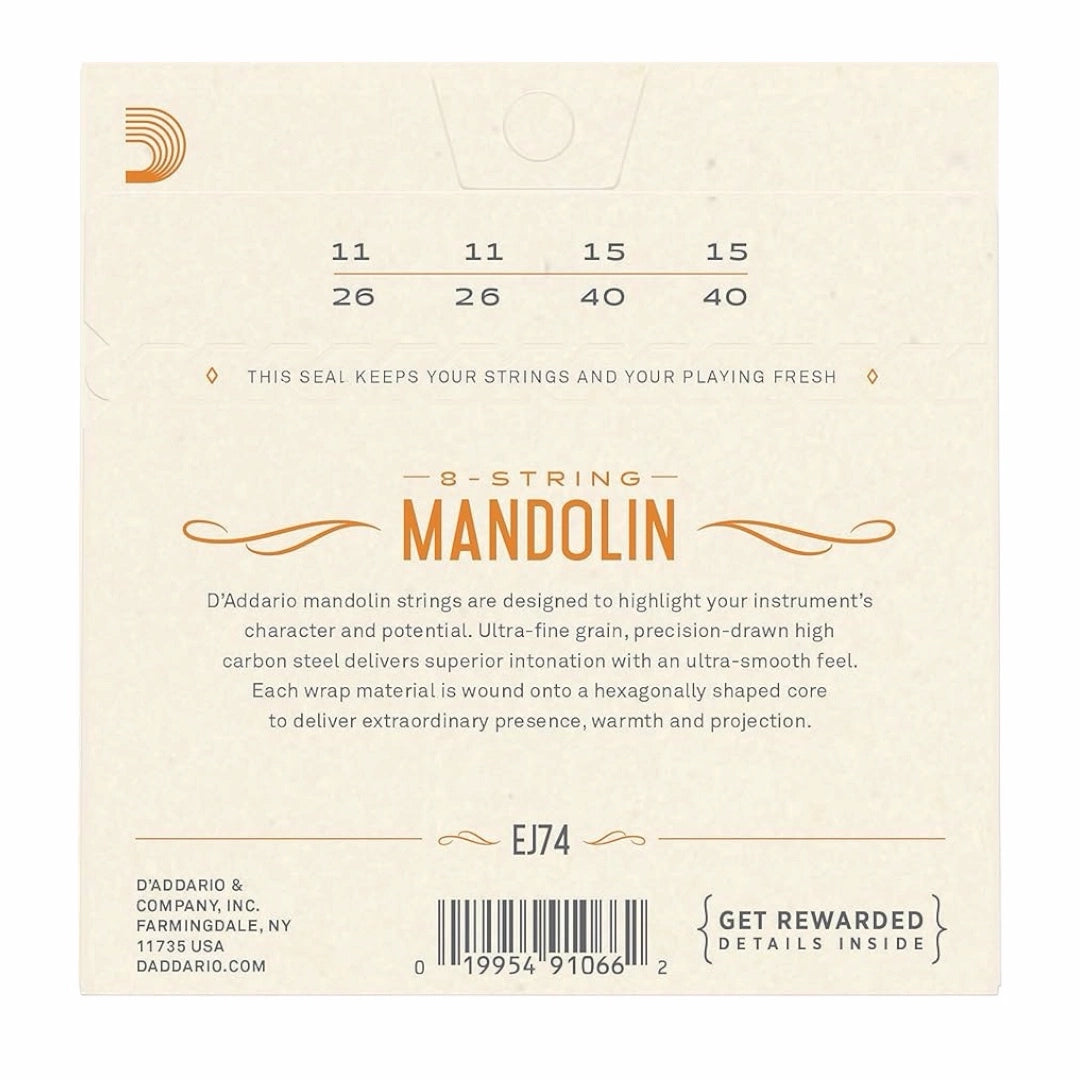 D’Addario EJ74 Phosphor Bronze Medium Mandolin Strings