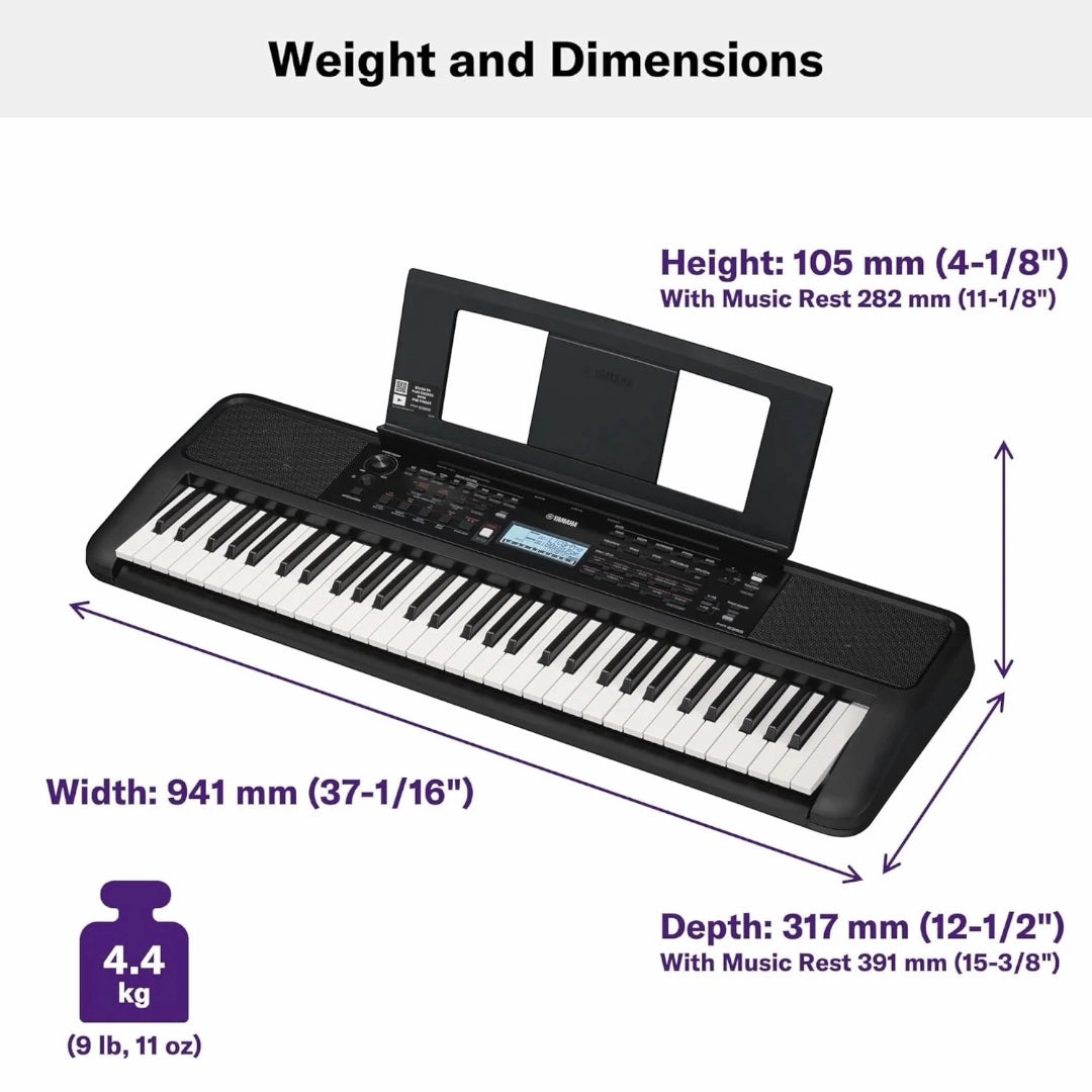 Yamaha PSRE383 61-Key Portable Keyboard