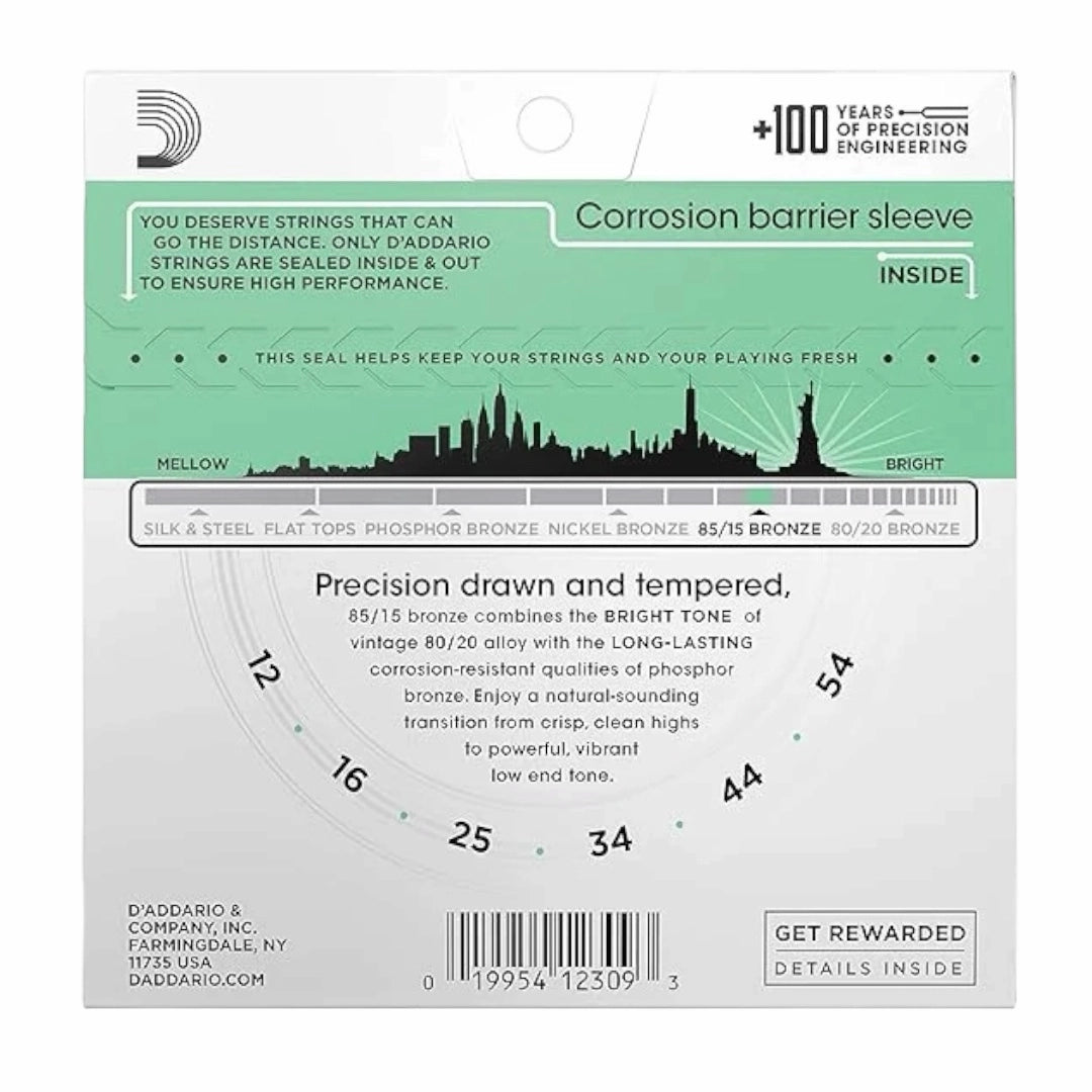 D’Addario EZ920 85/15 Bronze Medium Light Acoustic Guitar Strings - 12-54