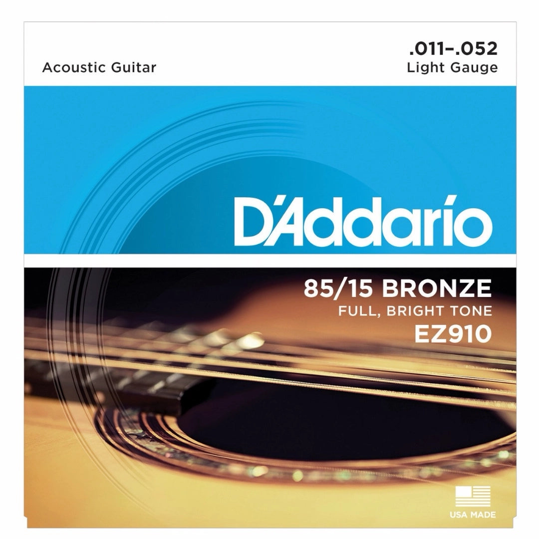 D’Addario EZ910 85/15 Bronze Light Acoustic Guitar Strings - 11-52