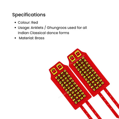 RG Cotton 4-Line Ghungroo - Red