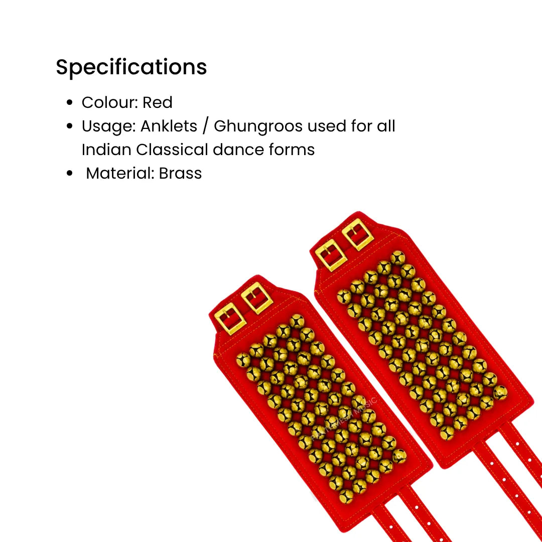 RG Cotton 5-Line Ghungroo - Red
