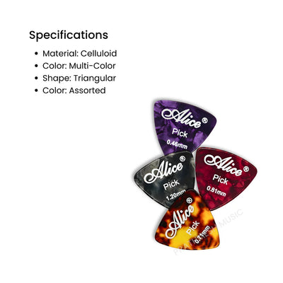 Alice AP-ALT-4 Celluloid Triangle Guitar Picks (4 pcs)