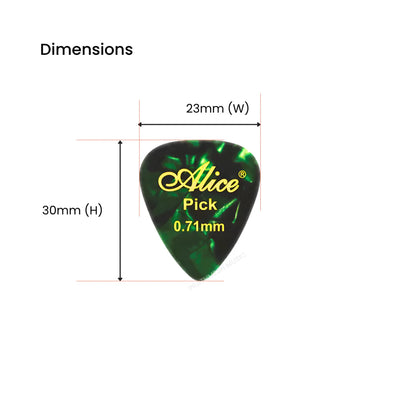 Alice AP-K-12 Foil Celluloid Guitar Picks - 0.46 / 0.71 / 0.81 mm (12 pcs)