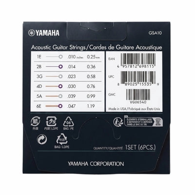 Yamaha GSA10 Acoustic Guitar Strings - .010-.052