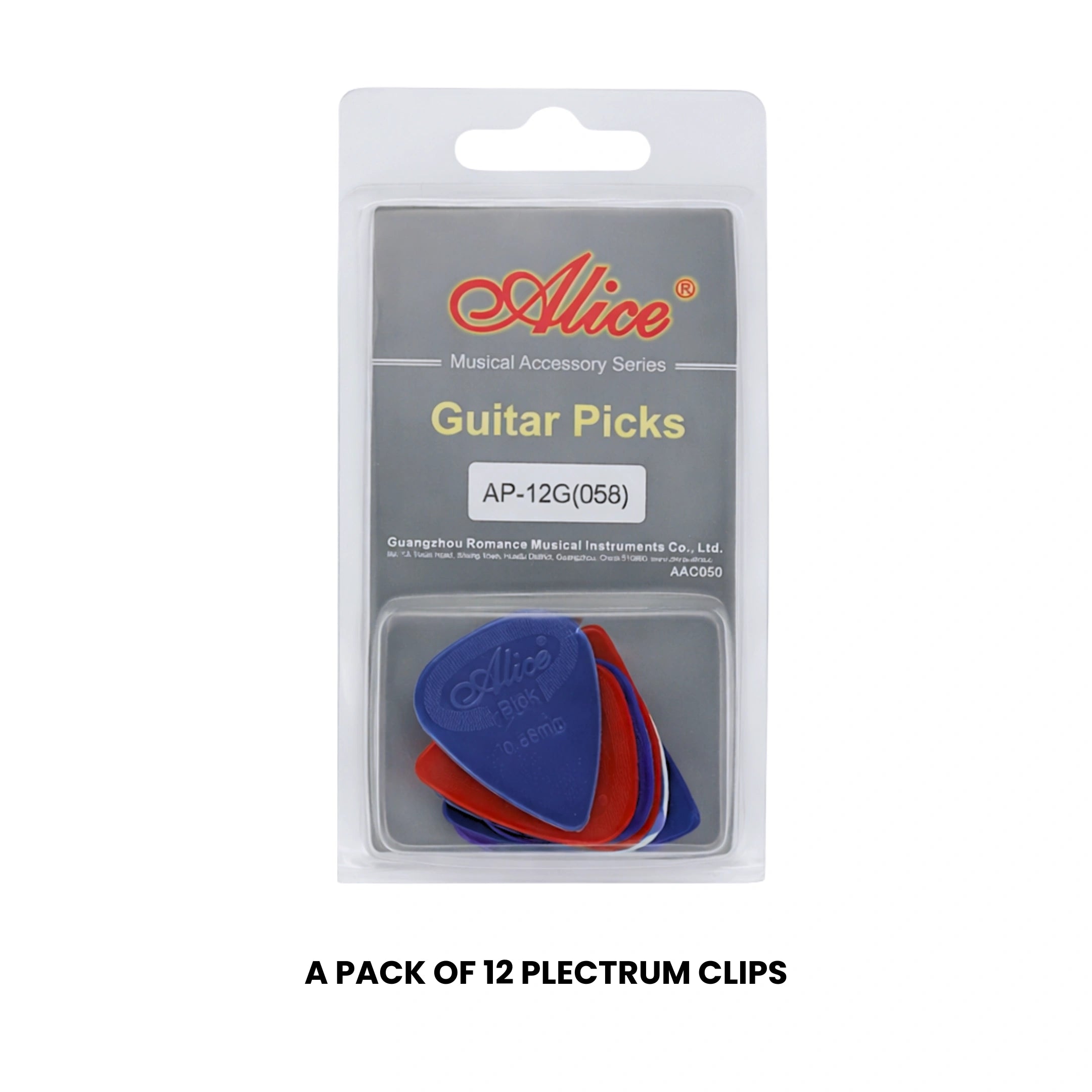 Alice AP-12G Nylon Guitar Picks - 0.58 mm (12 pcs)