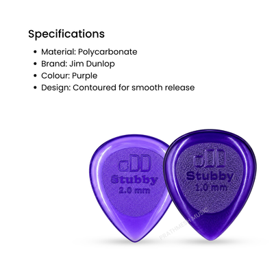 Dunlop Stubby Jazz Guitar Pick - Pack of 3