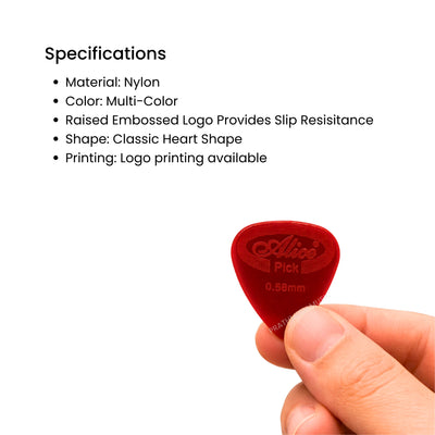 Alice AP-12G Nylon Guitar Picks - 0.58 / 0.71 / 0.81 mm (12 pcs)