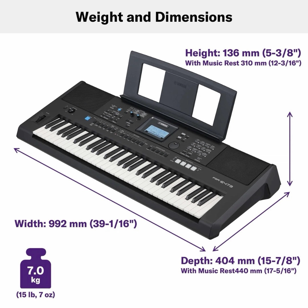 Yamaha PSRE473 61-Key Portable Keyboard