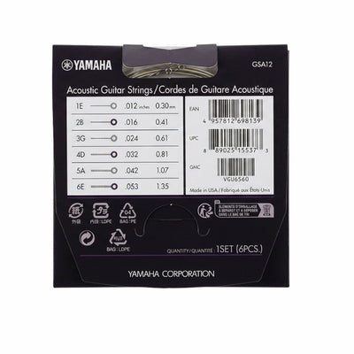 Yamaha GSA12 Acoustic Guitar Strings - .012-.053