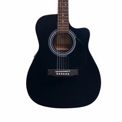 Cort AF500CE-BKS Electro-Acoustic Guitar - Black Satin