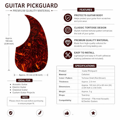 AMR Acoustic Guitar Pickguard - Red