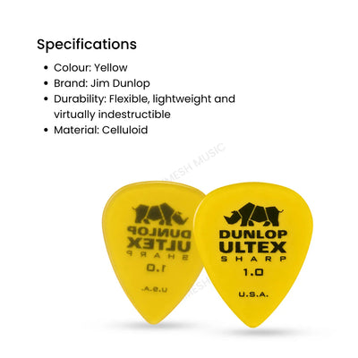 Dunlop Ultex Sharp Guitar Pick - Pack of 6