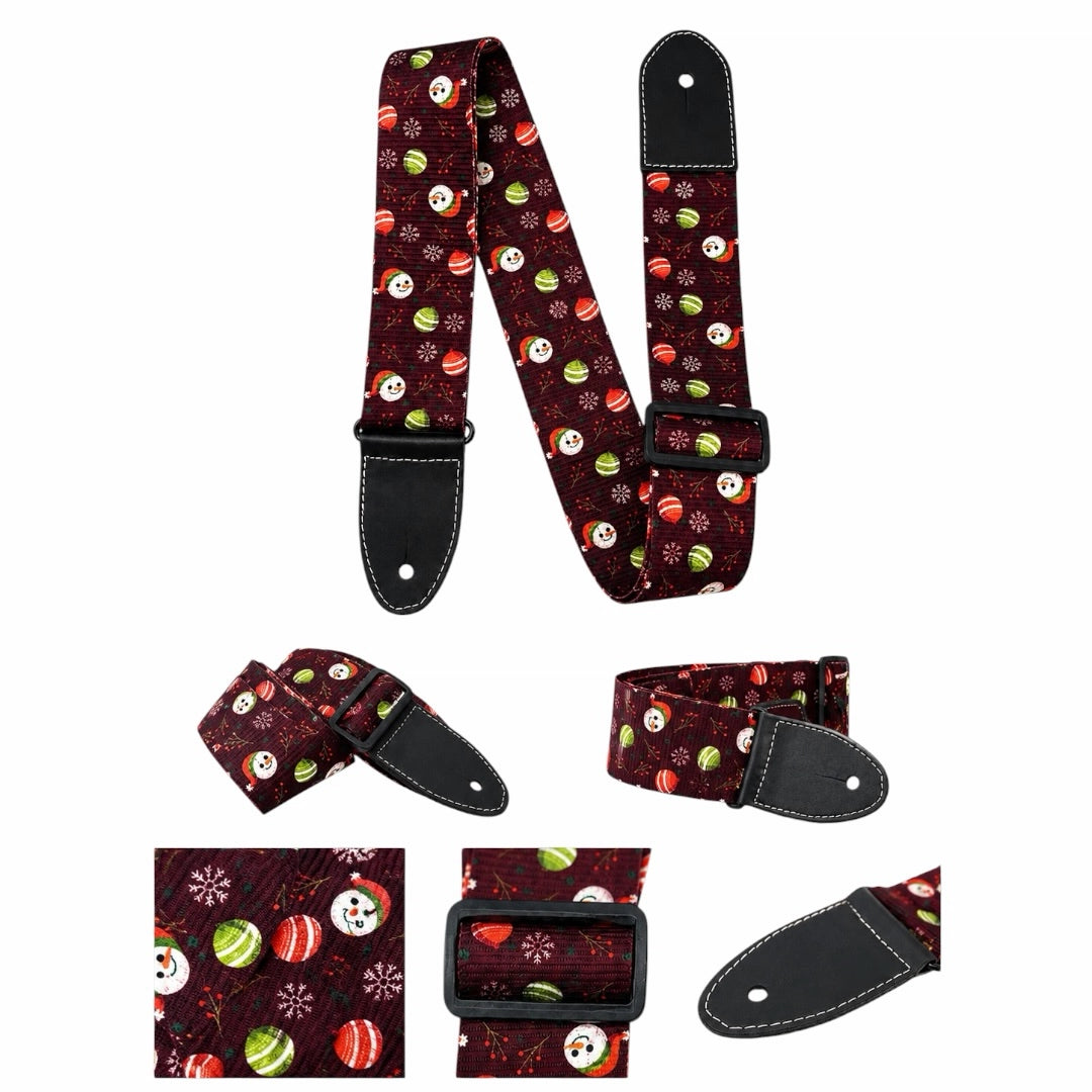 AM Guitar Strap - Christmas Edition Snowflake Ornaments