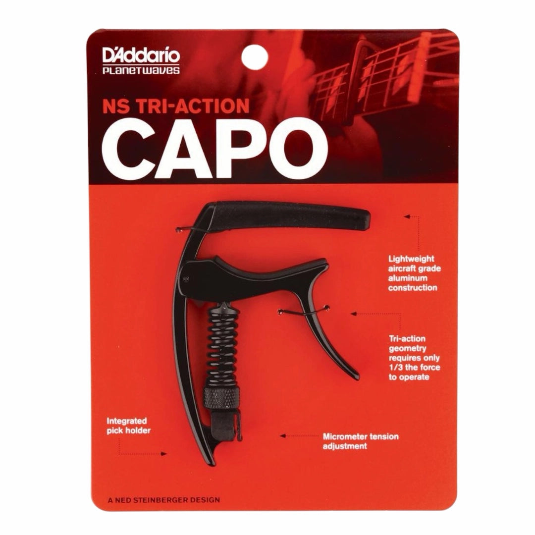 D’Addario PW-CP-09 Tri-Action Guitar Capo - Black