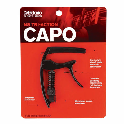 D’Addario PW-CP-09 Tri-Action Guitar Capo - Black