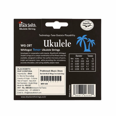 Black Smith WG-28T Whitegut Tenor Ukulele Strings - Medium