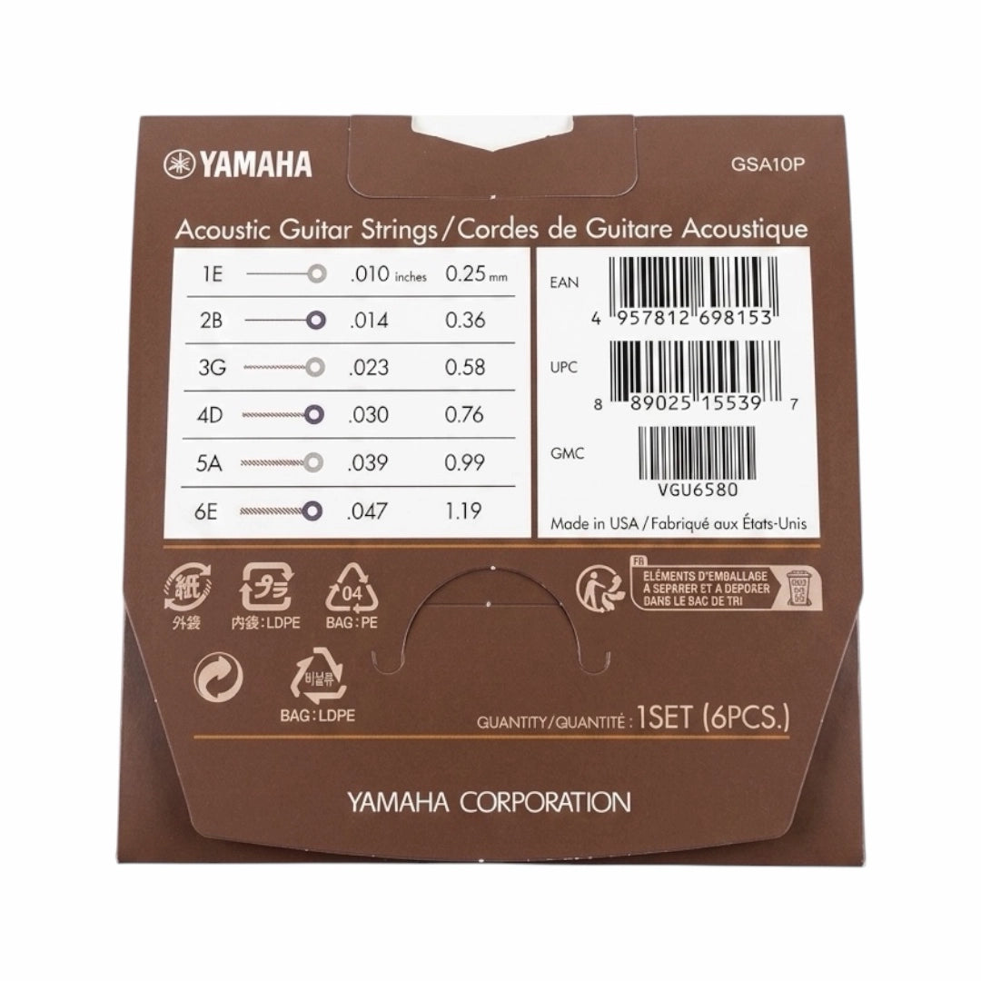 Yamaha GSA10P Acoustic Guitar Strings - .010-.052
