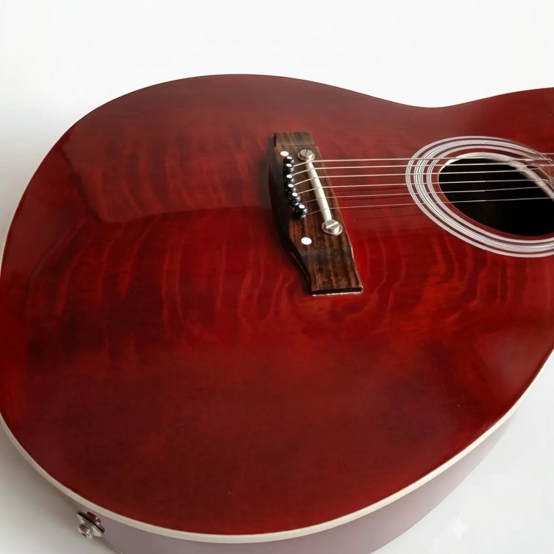 Challenger Apollo-39 Electro-Acoustic Guitar – Cherry Red Burst Gloss