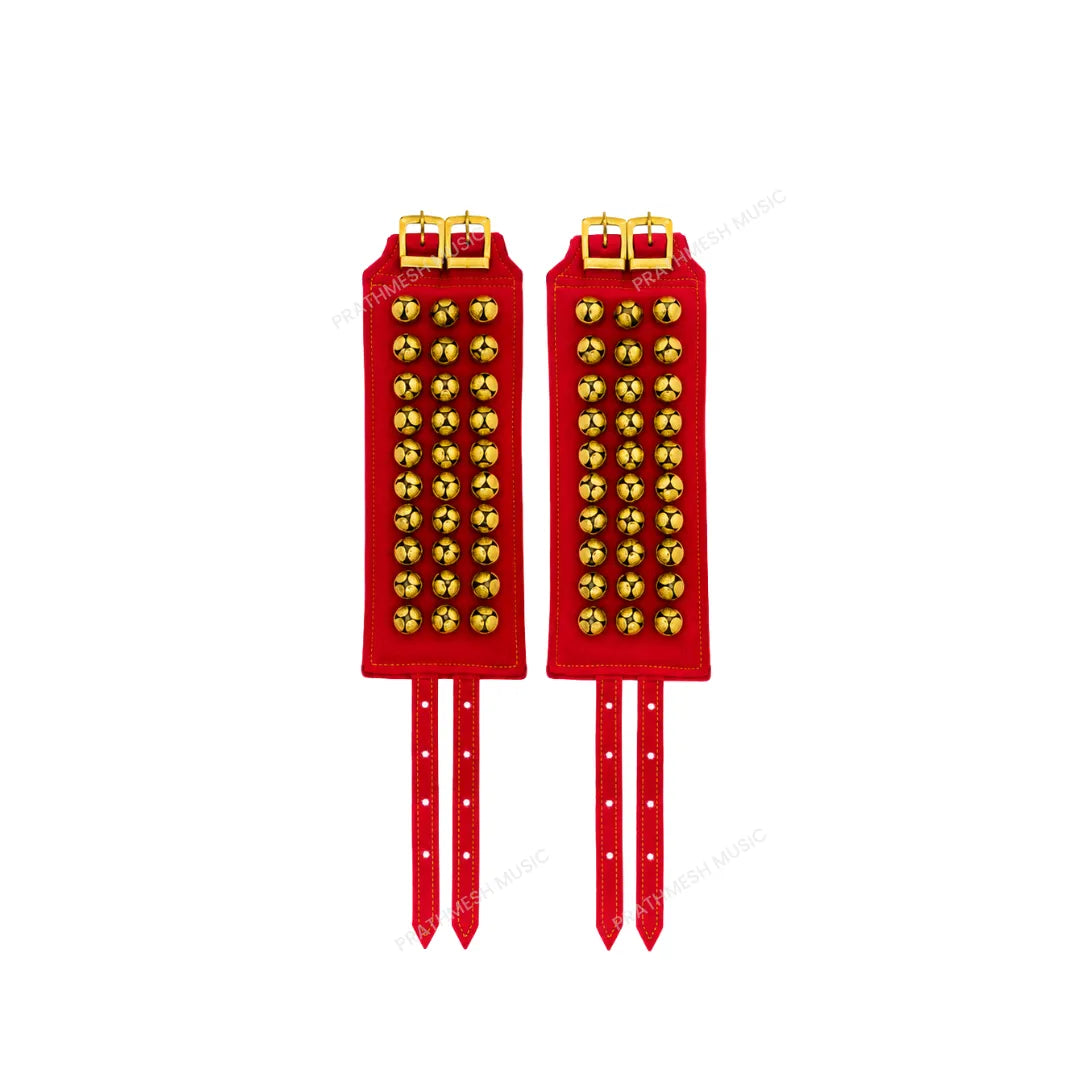 RG Cotton 3-Line Ghungroo - Red