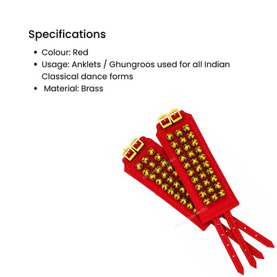 RG Cotton 3-Line Ghungroo - Red