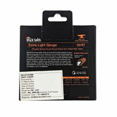 Black Smith PB-1047 Phosphor Bronze Acoustic Strings - 10-47