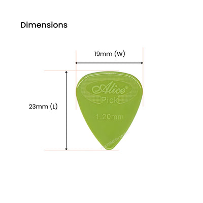 Alice AP-12G Nylon Guitar Picks - 1.20 mm (12 pcs)