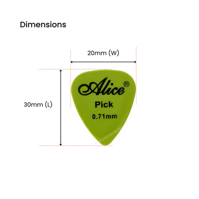 Alice AP-E-12 Nylon Guitar Picks - 0.46 / 0.71 / 0.81 mm (12 pcs)