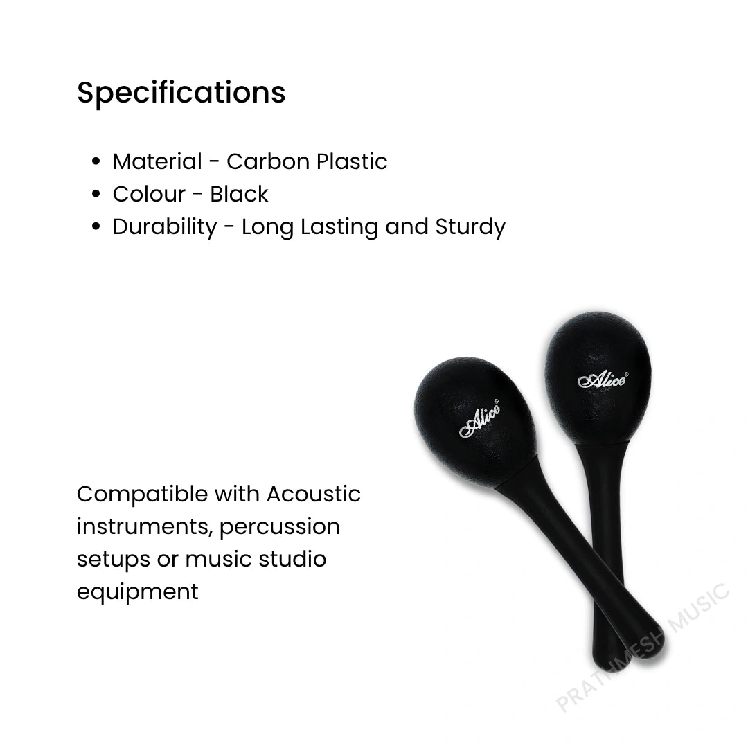 Alice A042SE Handle Egg Shaker - Black