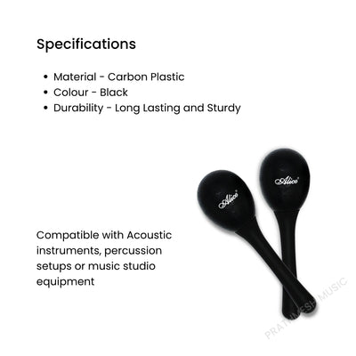 Alice A042SE Handle Egg Shaker - Black