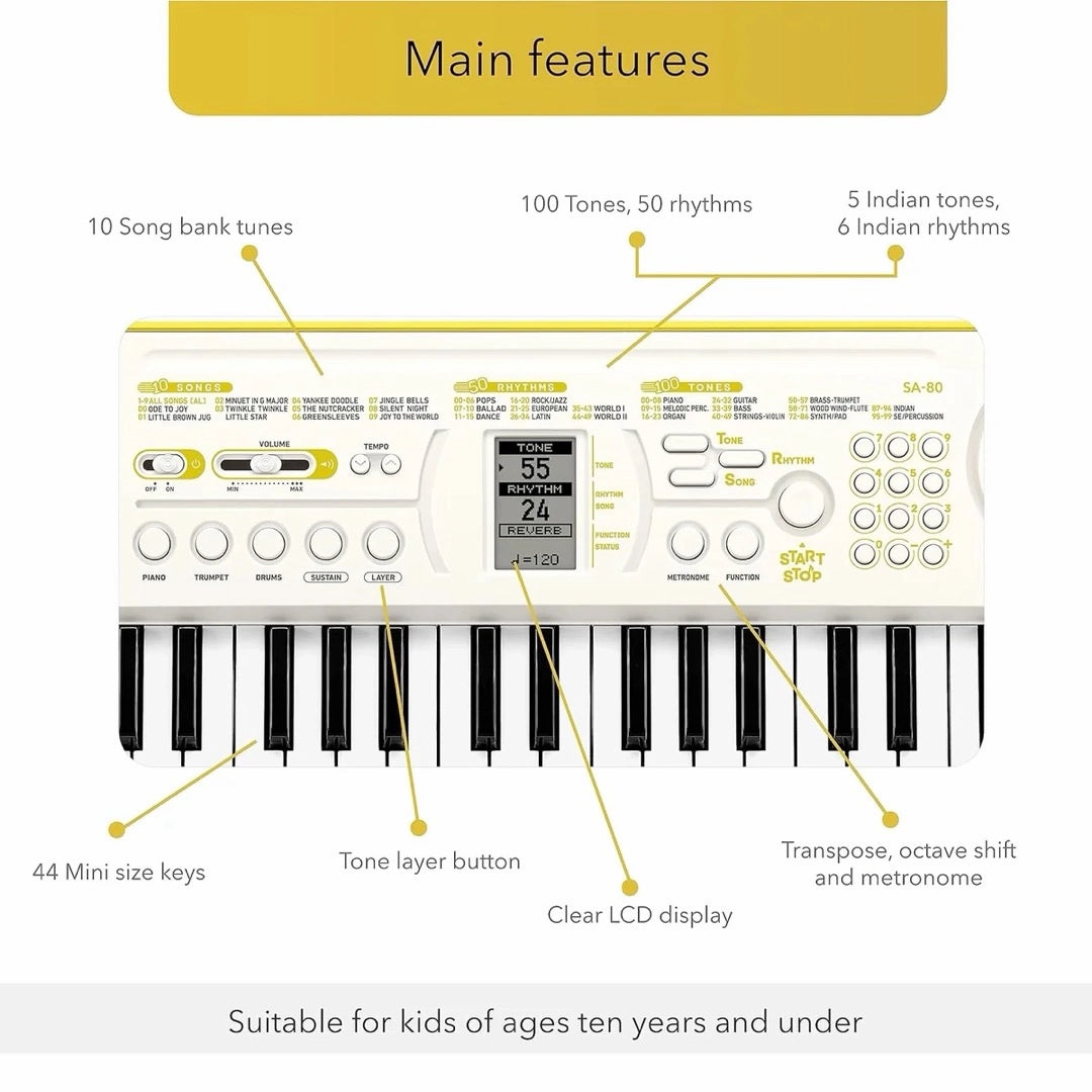 Casio SA80 44-Key Mini Portable Keyboard