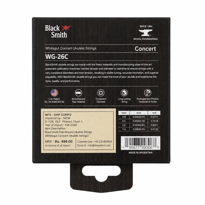Black Smith WG-26C Whitegut Concert Ukulele Strings - Light