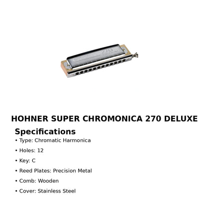 Hohner M754001 Super Chromonica 270 Deluxe C Key Chromatic Harmonica
