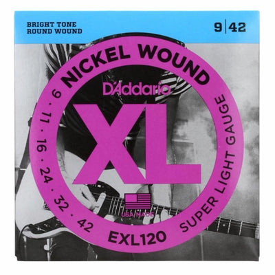 D’Addario EXL120 Nickel Wound Super Light Electric Guitar Strings - 09-42