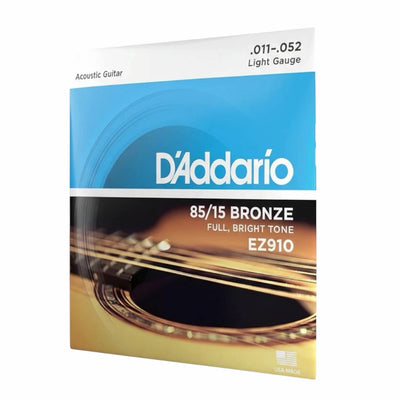 D’Addario EZ910 85/15 Bronze Light Acoustic Guitar Strings - 11-52